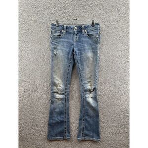 Miss Me Signature Rise Boot Women's Size 26 Light Wash Sequin Embellished Jeans